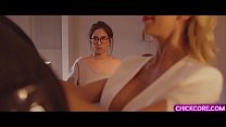 New office assistant fucks with lesbian MILF boss