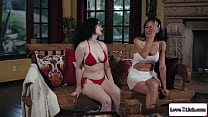 Love2Lick.com – Petite brunette flirts with stepparents friend and they kiss.She licks and fingers the big tits milfs cunt and then is rimmed.Then she dovefucks her